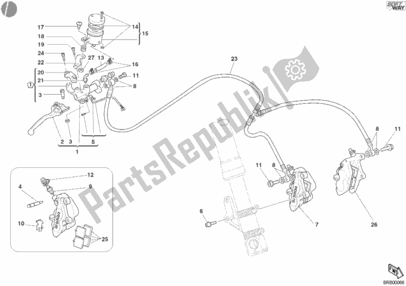 Wszystkie części do Przedni Uk? Ad Hamulcowy Ducati Superbike 998 R 2002